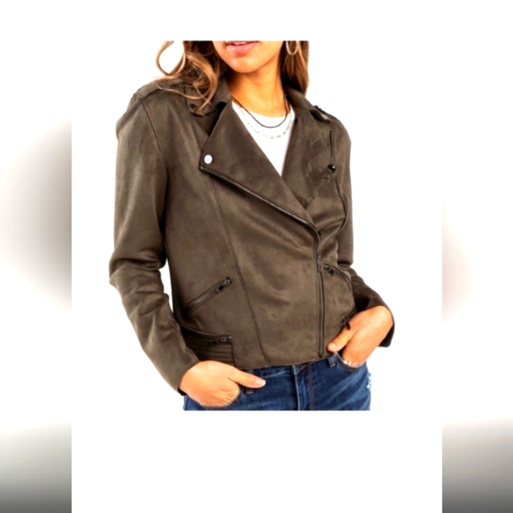 Harper Heritage Suede Motto Jacket Green Size small